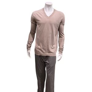 Damir Doma Mens Light Brown V Neck Sweater